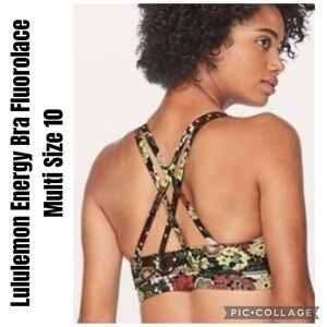 Lululemon Energy Bra Fluorolace Multi Size 10
